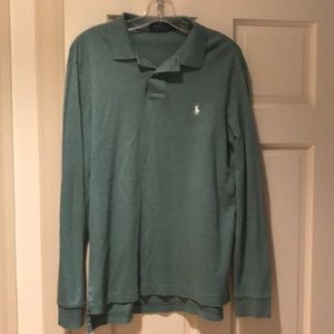 Long sleeve pale green large Ralph Lauren polo shirt, good condition!
